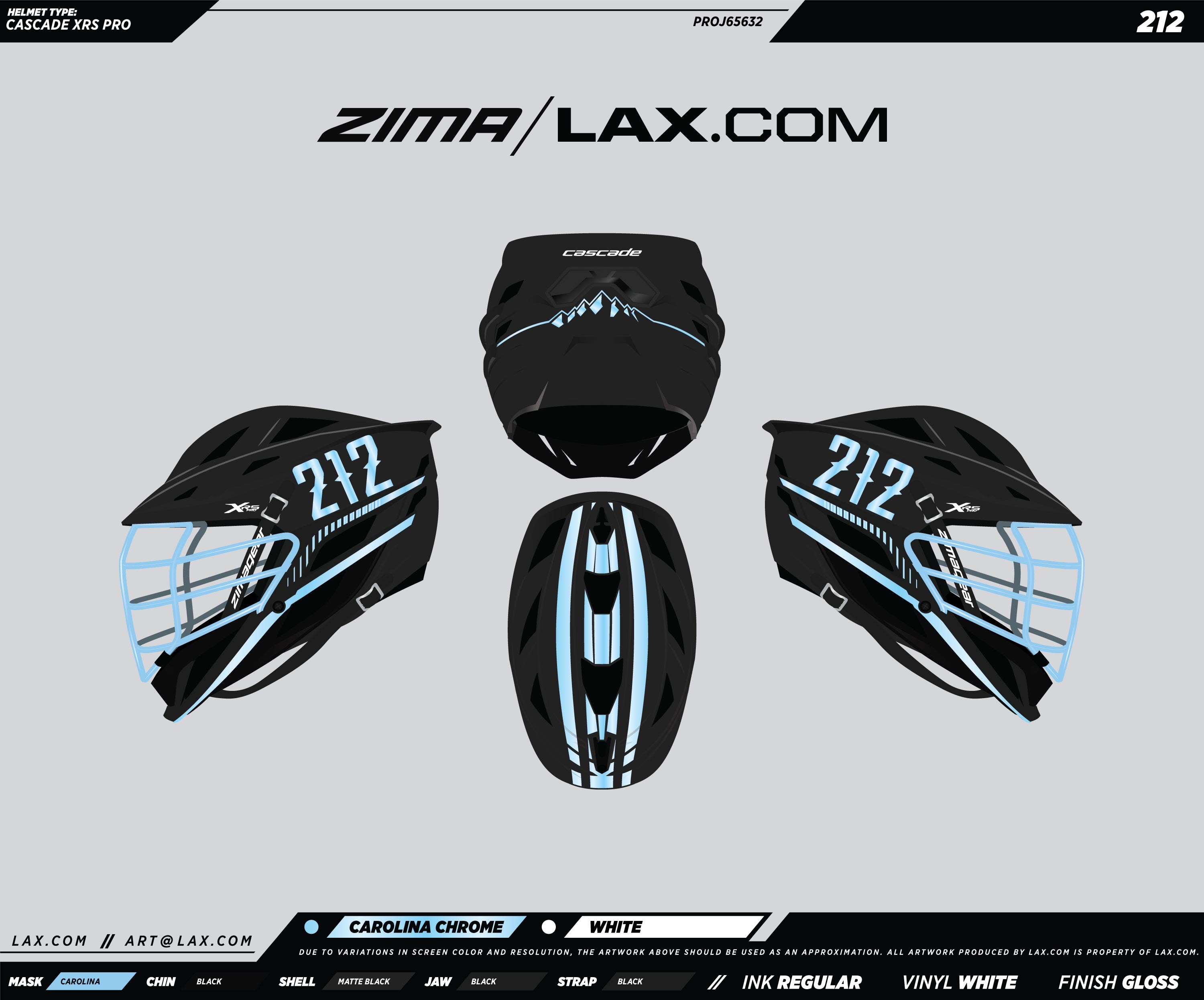 212 Cascade XRS Pro helmet in Carolina chrome and matte black